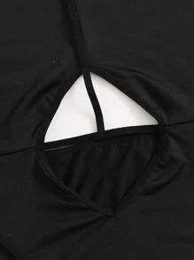 Plus Cut-out Front Teddy Bodysuit - Black - View 5