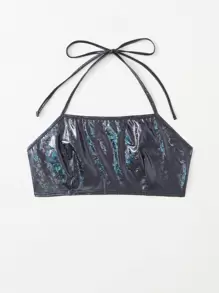 Glitter Halter Bralette - Multicolor - View 1