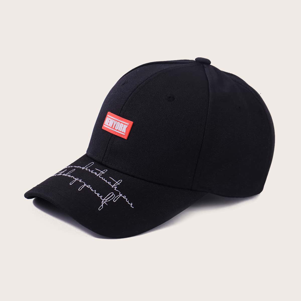 

Guys Letter Graphic Baseball Cap, Black