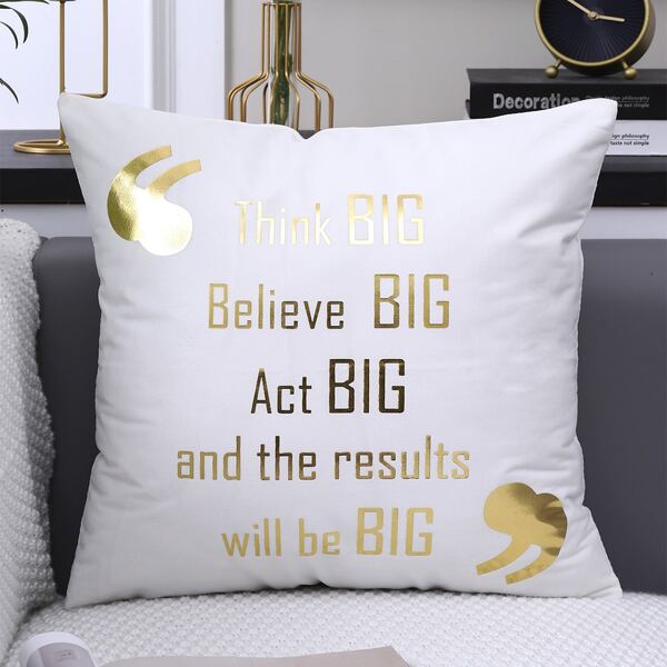

Slogan Graphic Cushion Cover Without Filler, White