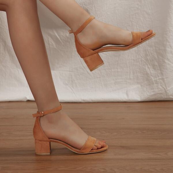 

Two Part Suede Sandals, Khaki
