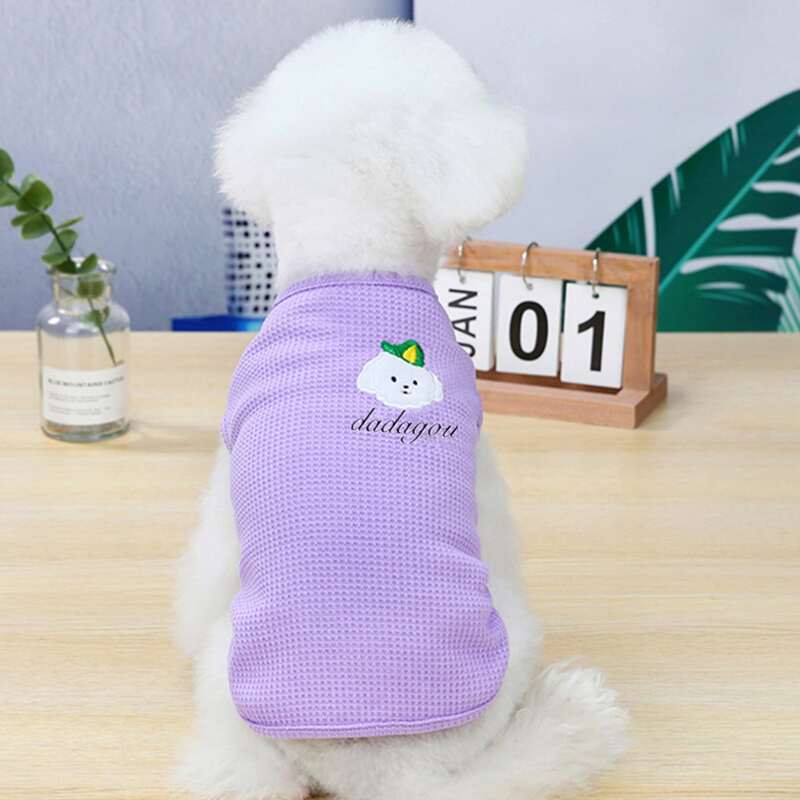 

Cartoon Dog Pattern Pet Tank, Purple
