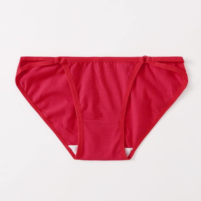 

Solid Ring Decor Panty, Red