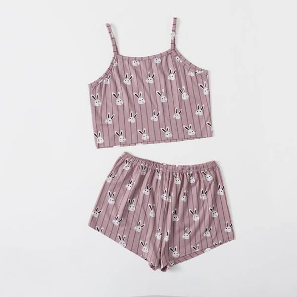 

Полосатый милый Домашняя одежда для девочек, Пыльный розовый