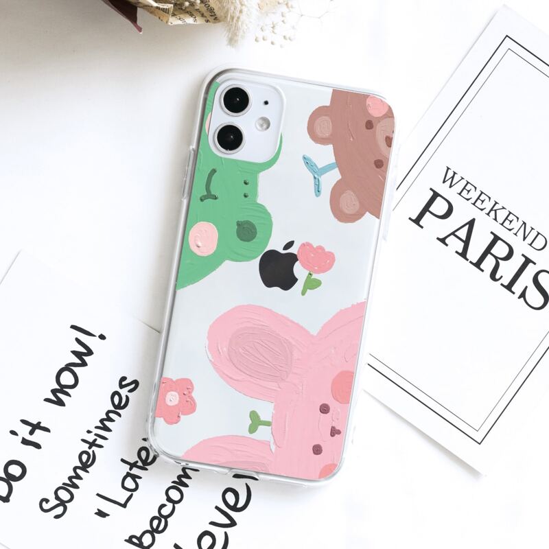 

Cartoon Animal Clear iPhone Case, Multicolor