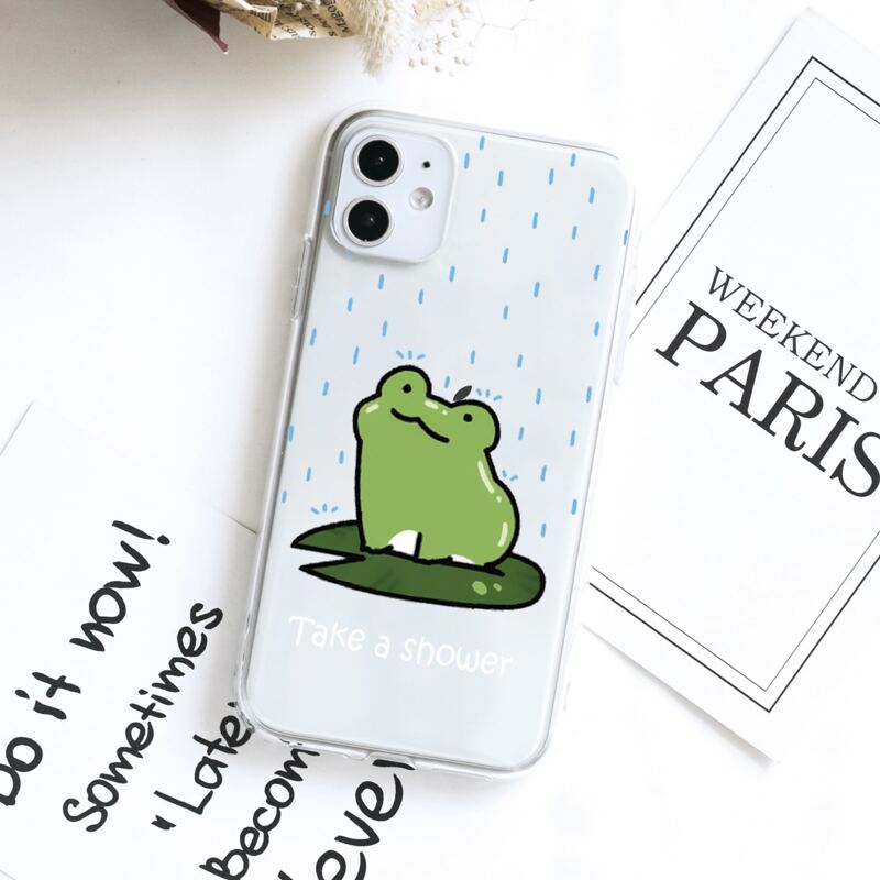 

Cartoon Frog Clear iPhone Case, Multicolor