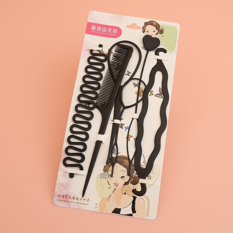 

6pcs Hair Braider Tool, Black