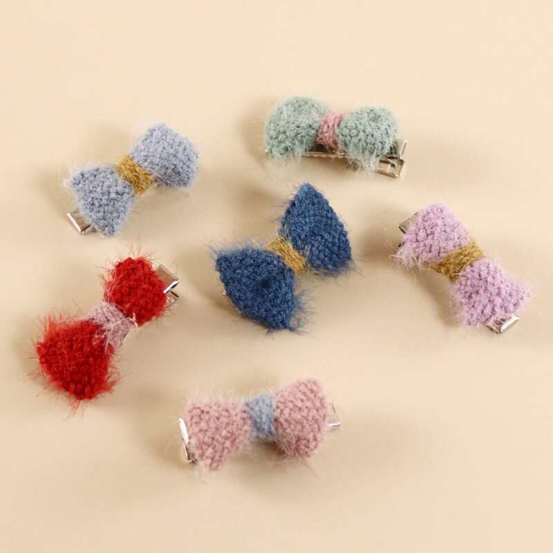 

3pcs Random Color Bow Decor Pet Hair Clip, Multicolor