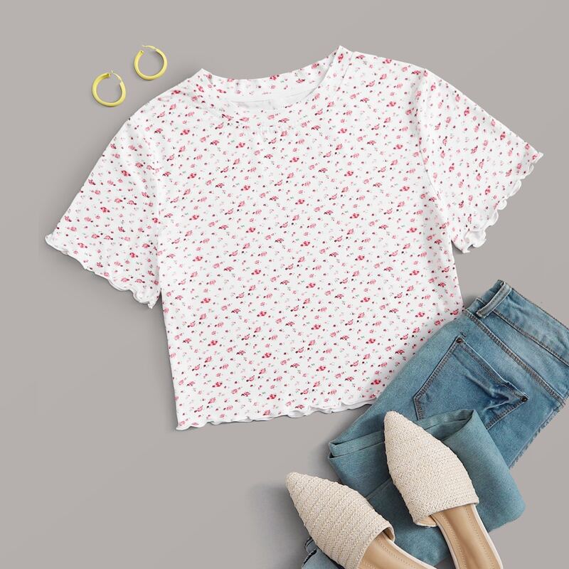 

Ditsy Floral Crop Tee, Multicolor