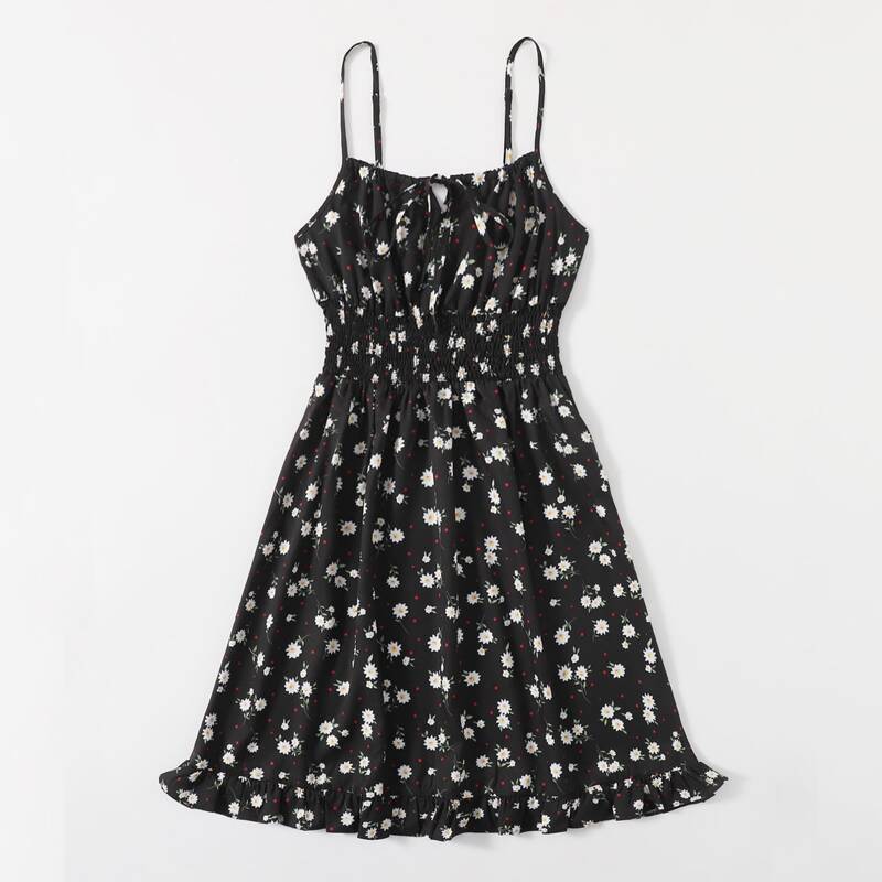 

Daisy Floral Cami Dress, Black