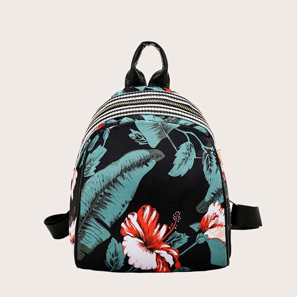 

Floral Graphic Backpack, Green