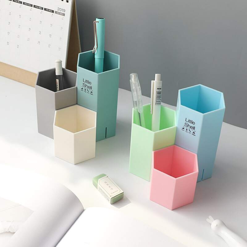 

1pc Multifunctional Hexagon Pen Holder, Multicolor