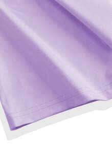 Manfinity Camiseta con estampado de letra y dibujos animados - Lila Púrpura - Ver 3