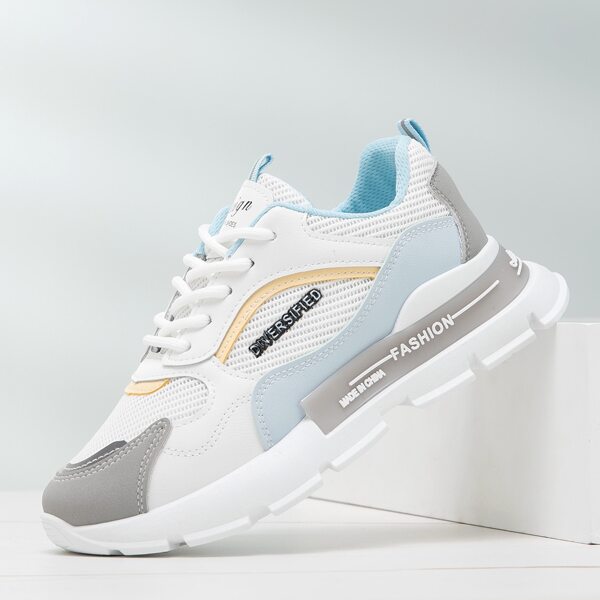 

Letter Graphic Lace-up Front Sneakers, Multicolor