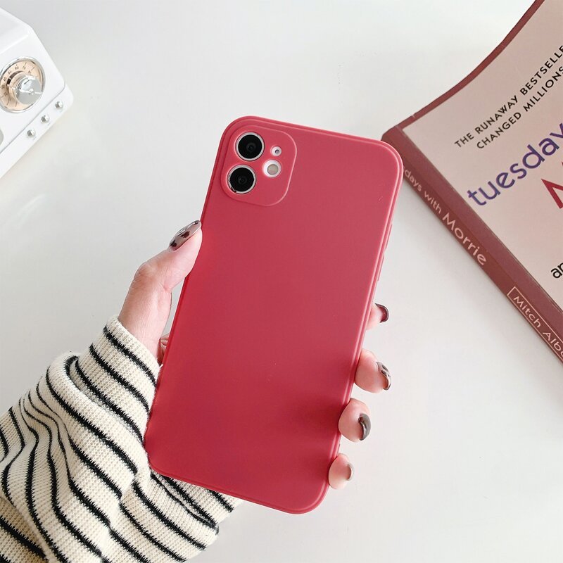 

Simple Solid iPhone Case, Red