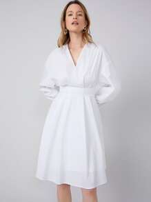 MOTF PREMIUM Vestido de hombros caídos - Blanco - Ver 3