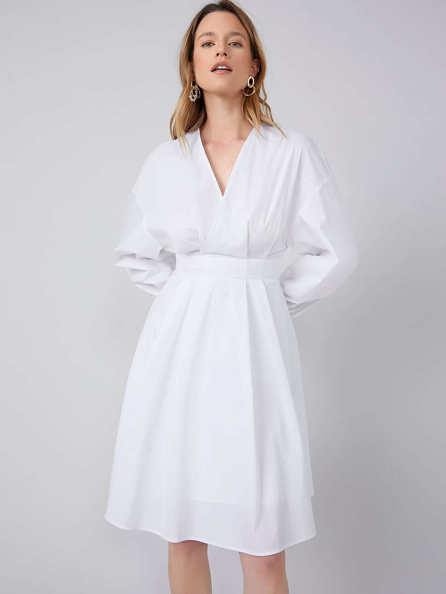 MOTF PREMIUM Vestido de hombros caídos - Blanco - Ver 1