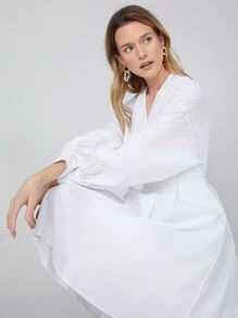 MOTF PREMIUM Vestido de hombros caídos - Blanco - Ver 5