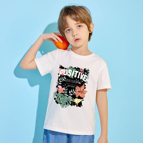 

Футболка с оригинальным принтом для мальчиков, Белый