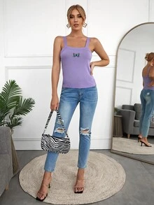 Knit ngọn Thú vật Giải trí - Màu tím  Violet - Xem 3