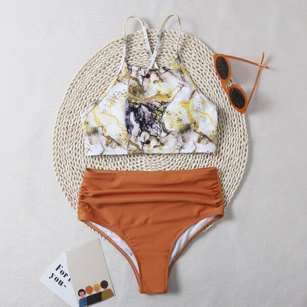 

Abstract Fluid Pattern Bikini Swimsuit, Multicolor