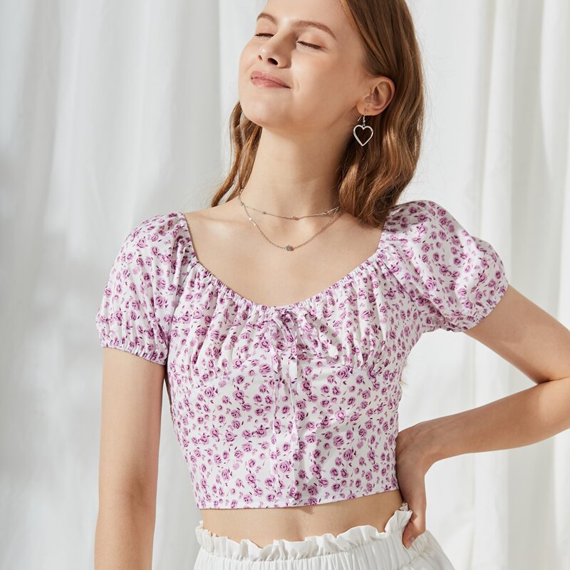 

Ditsy Floral Crop Top, Multicolor