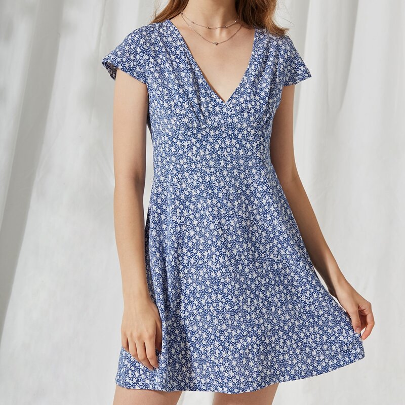

Ditsy Flower Dress, Blue