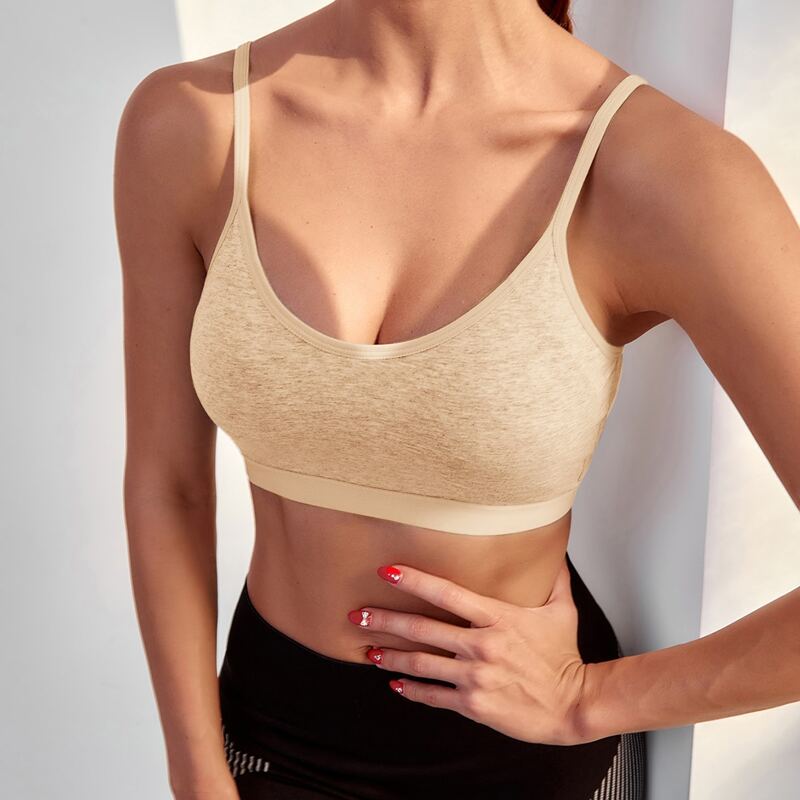 

Medium Support Criss Cross Back Sports Bra, Apricot