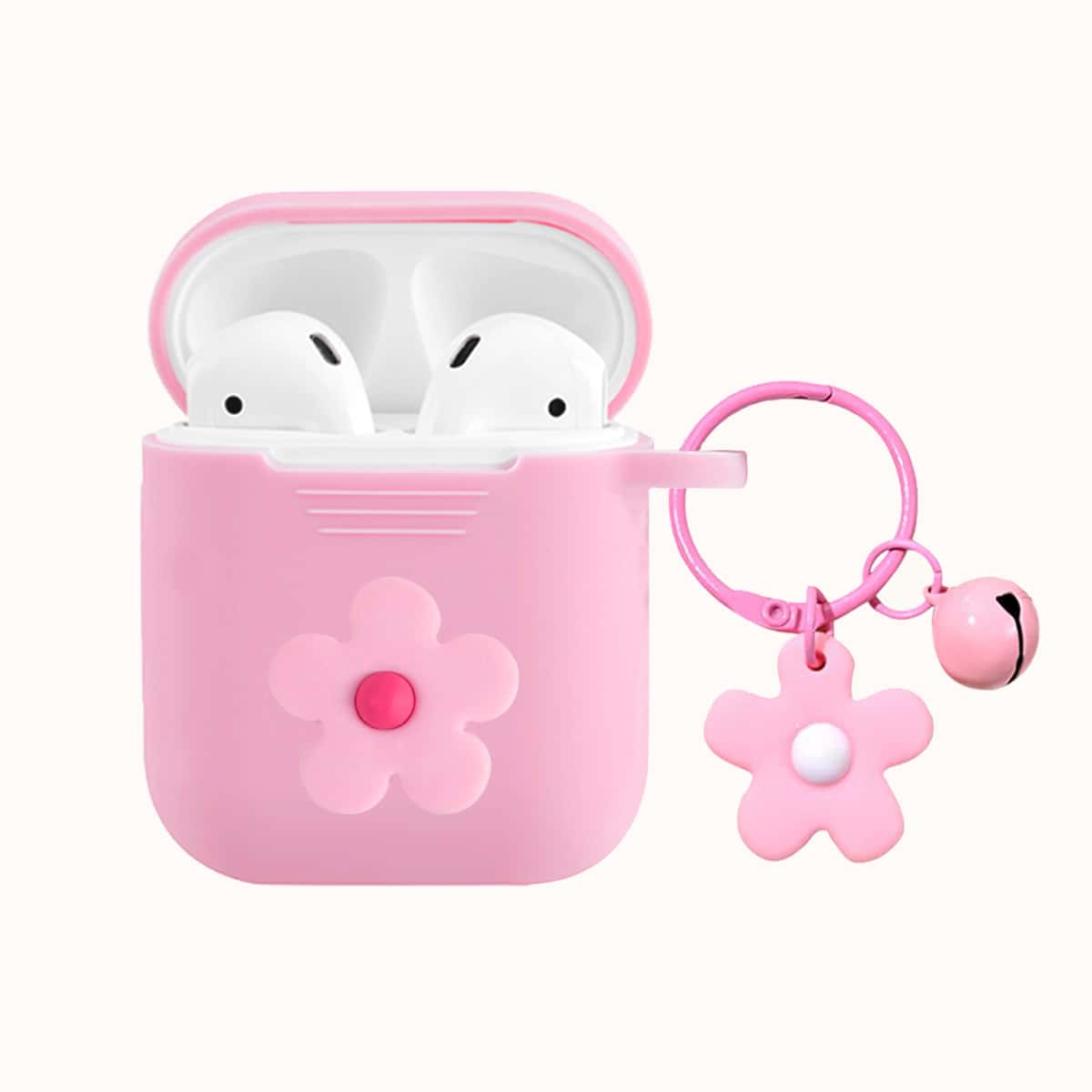 

Flower Decor Airpods Case, Pink