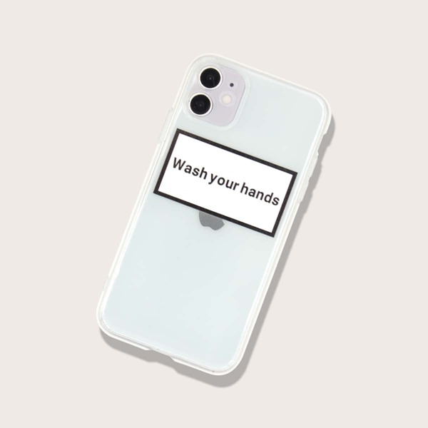 

Slogan Graphic iPhone Case, Clear