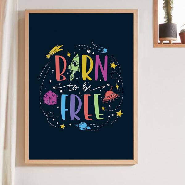 

Letter Graphic Unframed Painting, Black