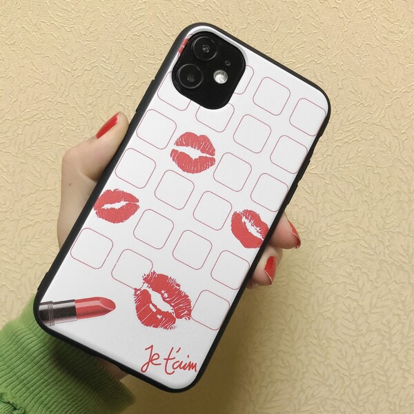 

Red Lip Pattern iPhone Case, Multicolor