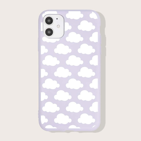 

Cloud Pattern iPhone Case, Purple