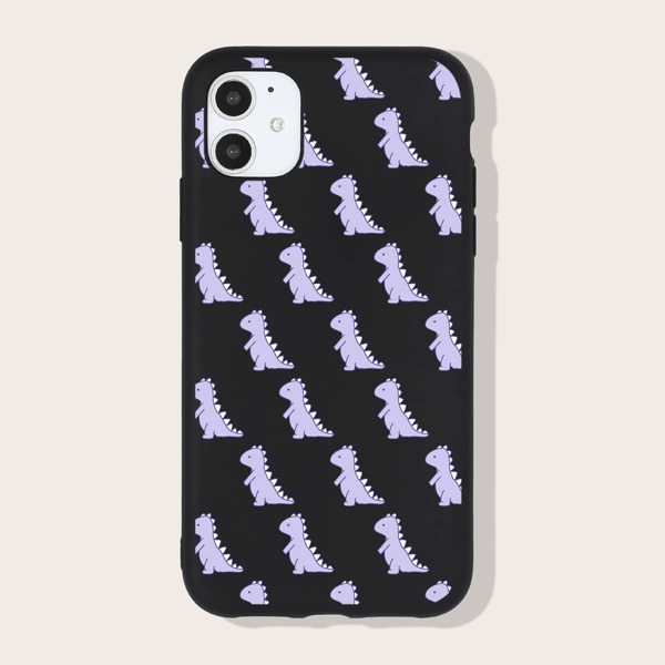 

Dinosaur Pattern iPhone Case, Black