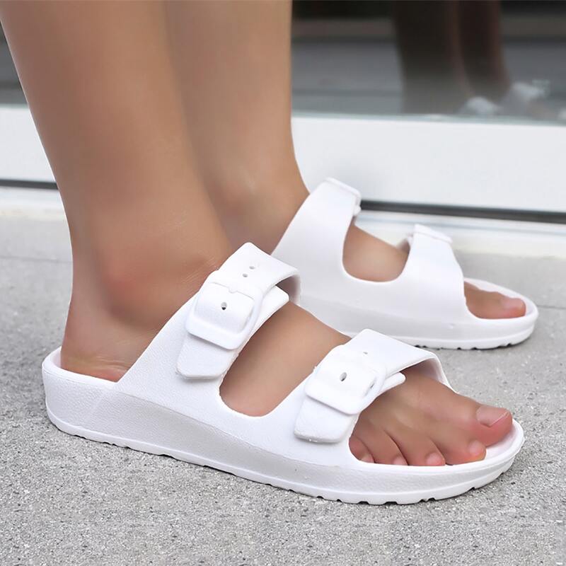 

Buckle Strap Cut-out Sliders, White