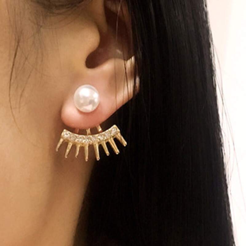 

Faux Pearl Ear Jacket, Gold