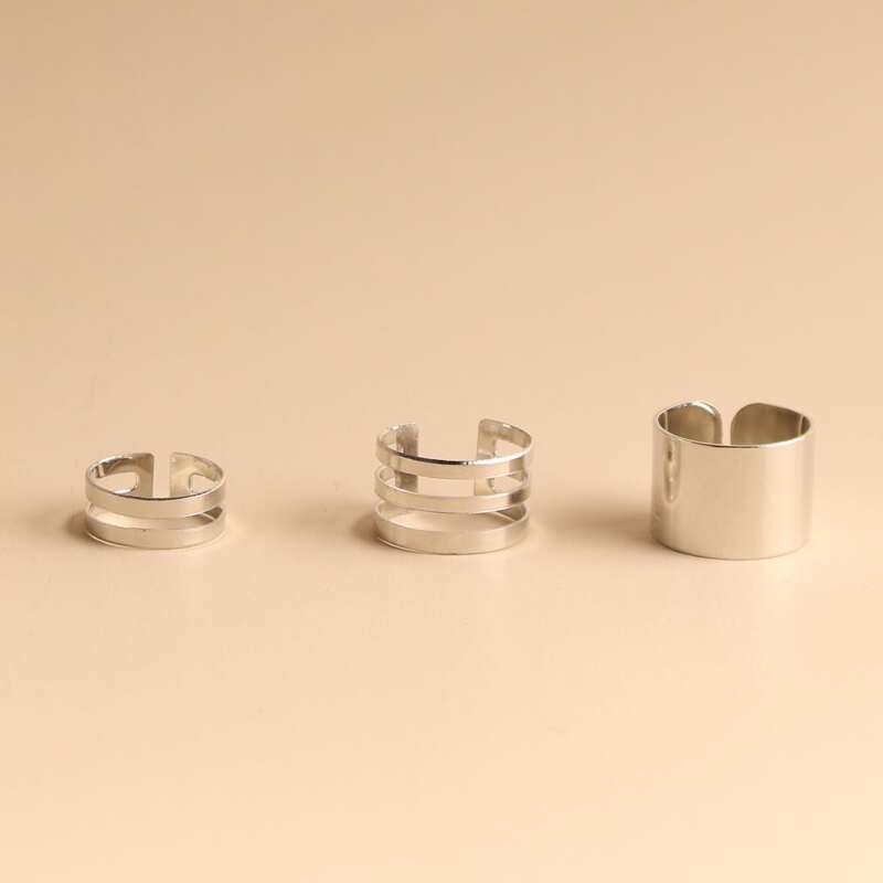 

3pcs Wide Ring, Silver