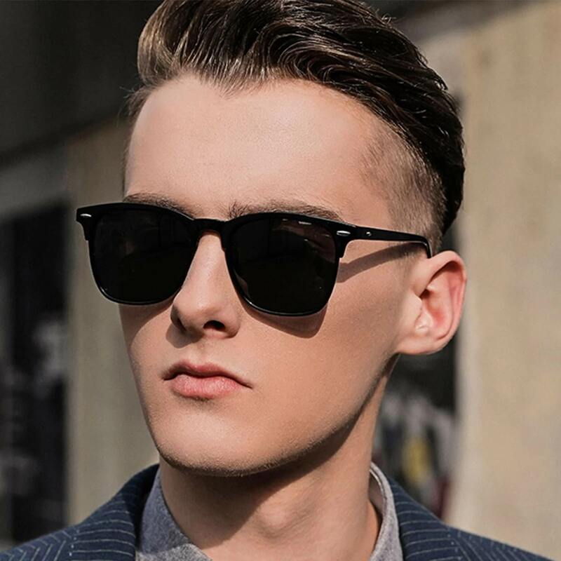 

Guys Square Frame Sunglasses, Black