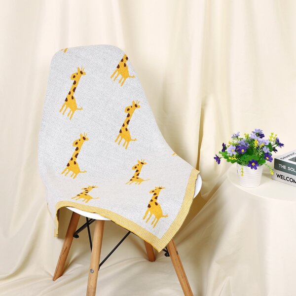 

Baby Cartoon Giraffe Graphic Blanket, Multicolor