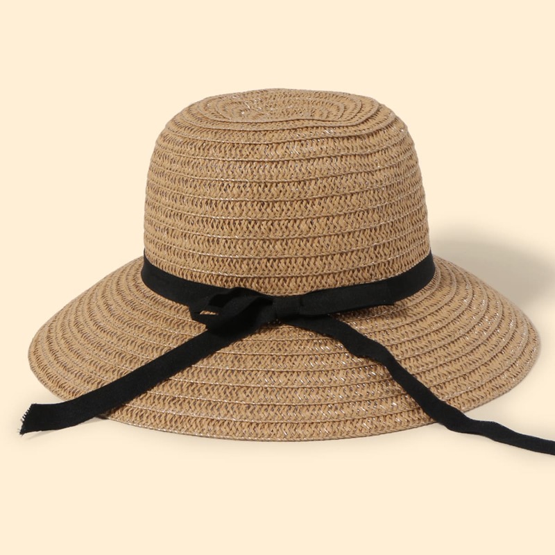 

Bow Knot Straw Hat, Khaki