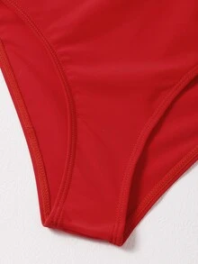 Color Block One Shoulder One Piece Swimsuit - Multicolor - View 5