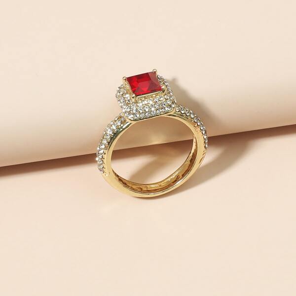 

Rhinestone Decor Ring, Red