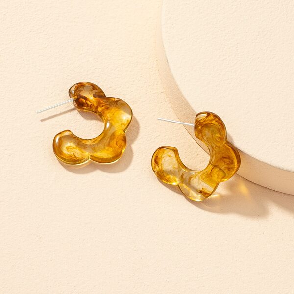 

Resin Open Hoop Earrings, Multicolor