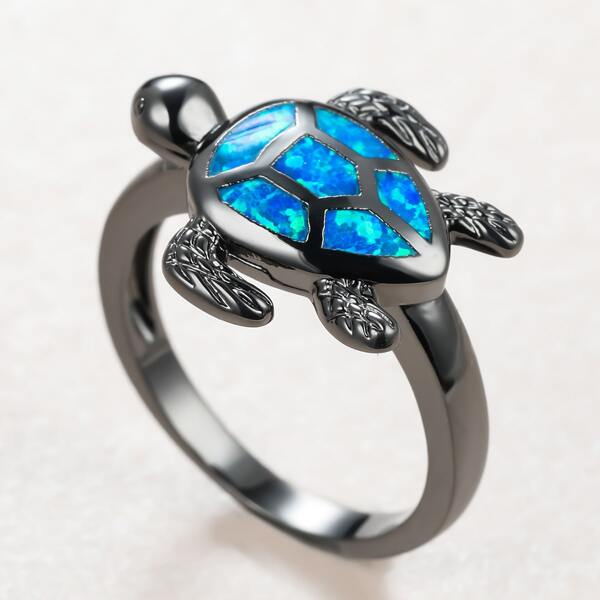 

Turtle Decor Ring, Blue
