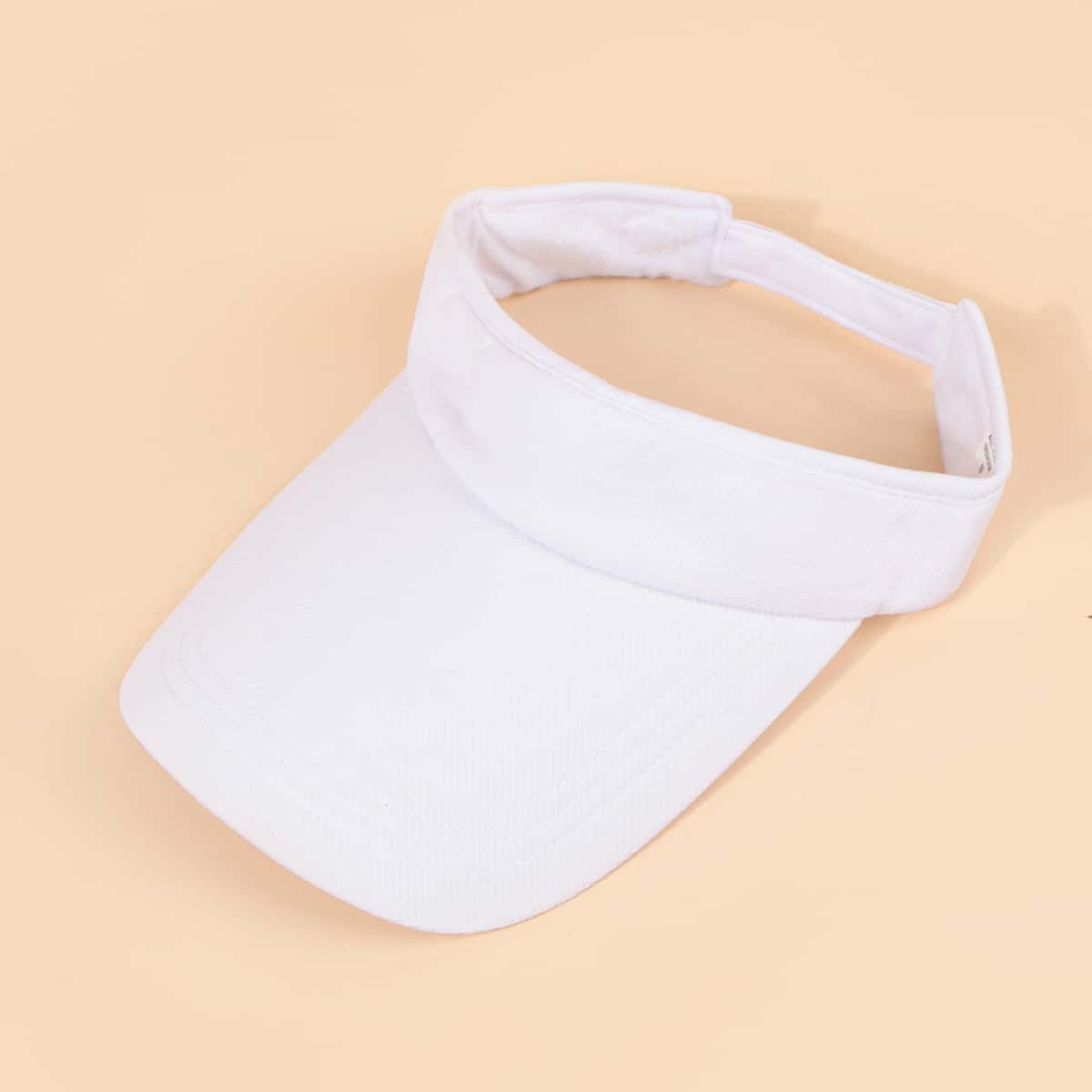 

Simple Plain Visor Hat, White