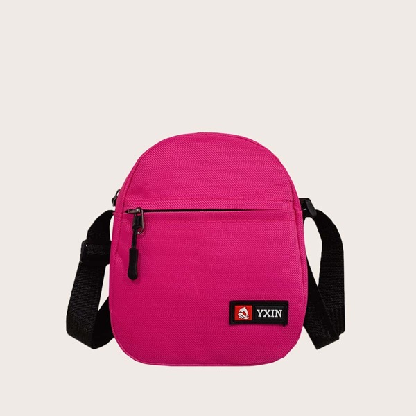 

Girls Zip Front Crossbody Bag, Hot pink
