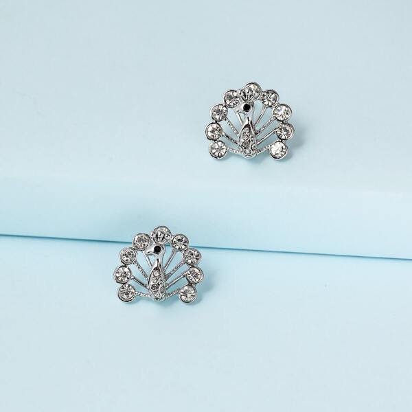 

Rhinestone Animal Decor Stud Earrings, Silver