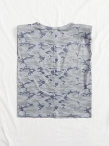 字母圖案迷彩背心上衣 - 彩色 - 查看 2