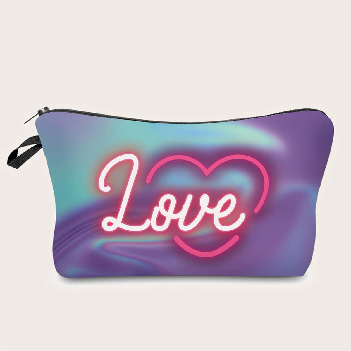 

Heart Pattern Makeup Bag, Multicolor