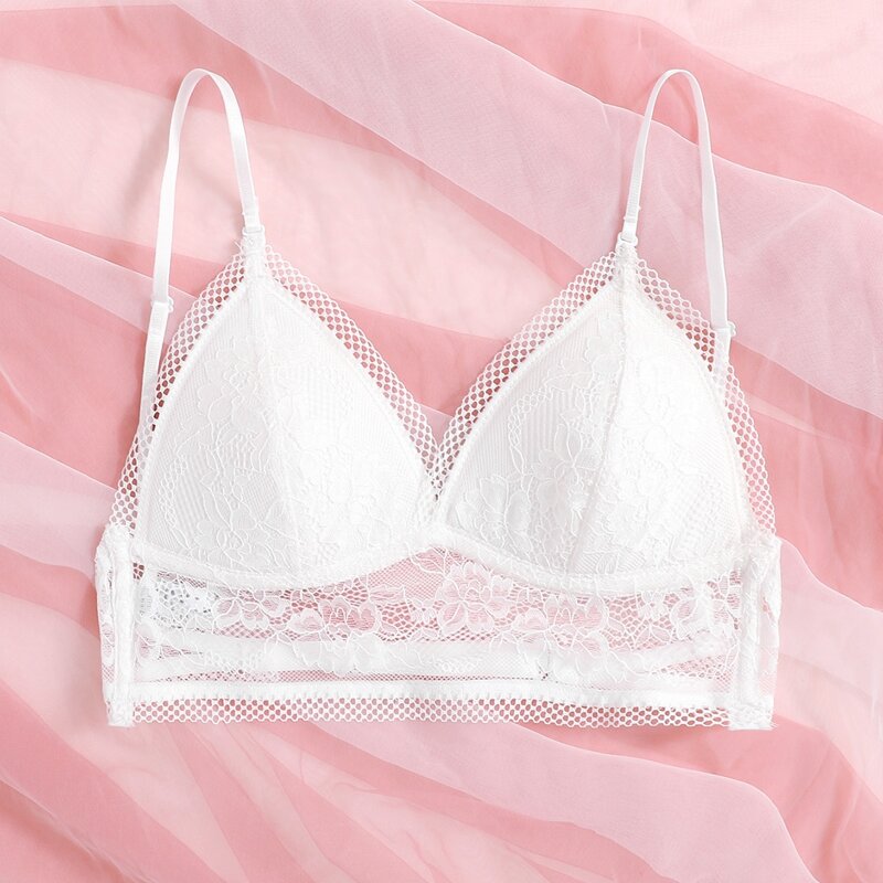 

Floral Lace Bralette, White